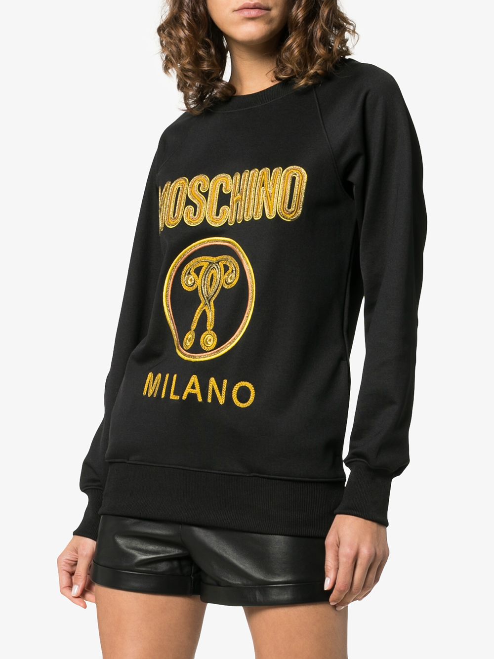 фото Moschino джемпер с вышивкой логотипа