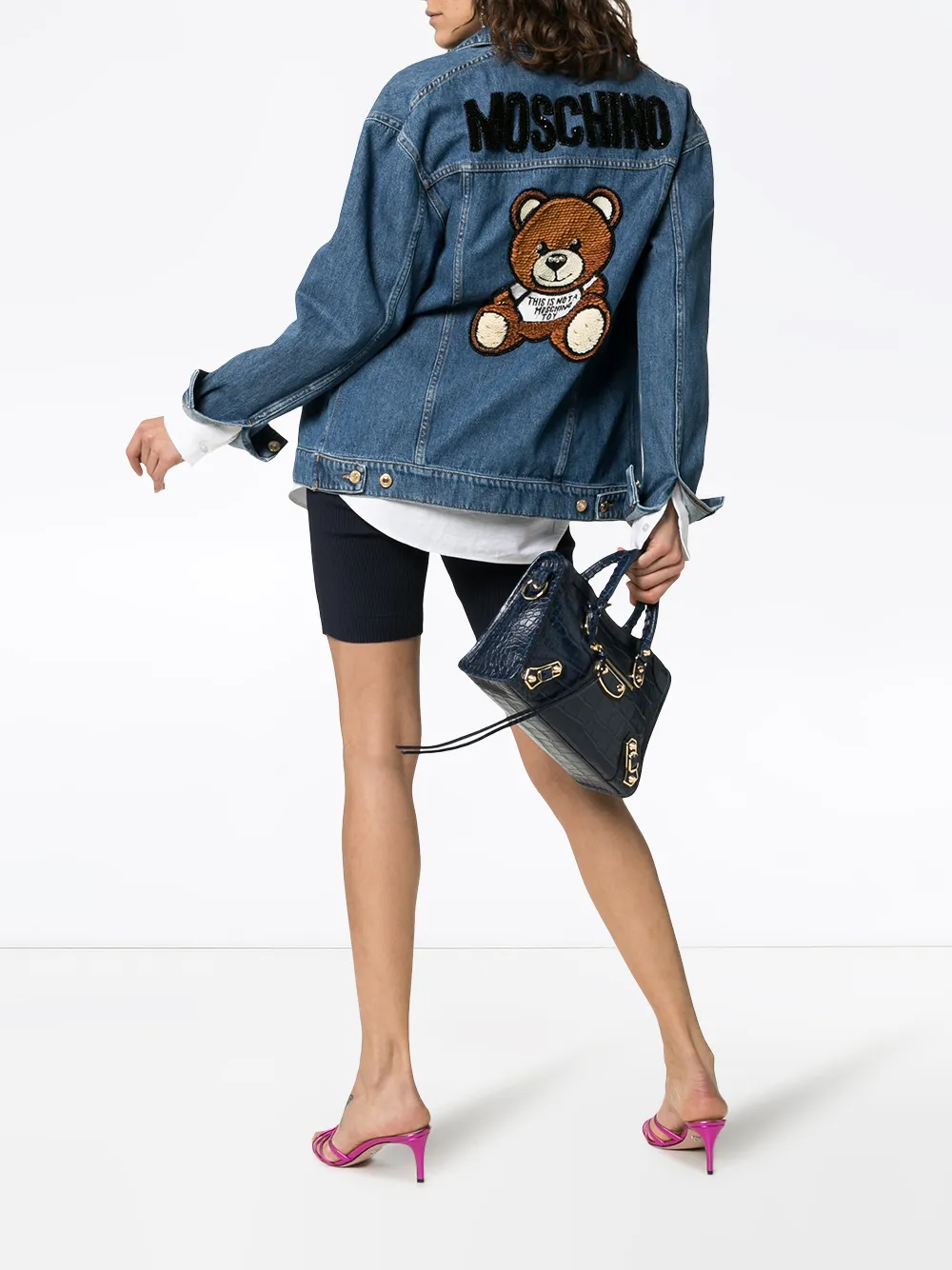moschino denim jacket bear