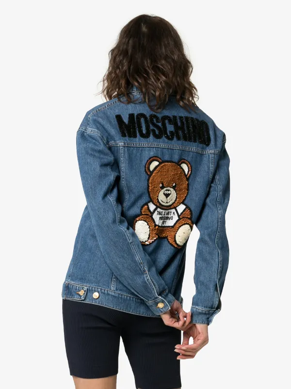 moschino denim jacket bear