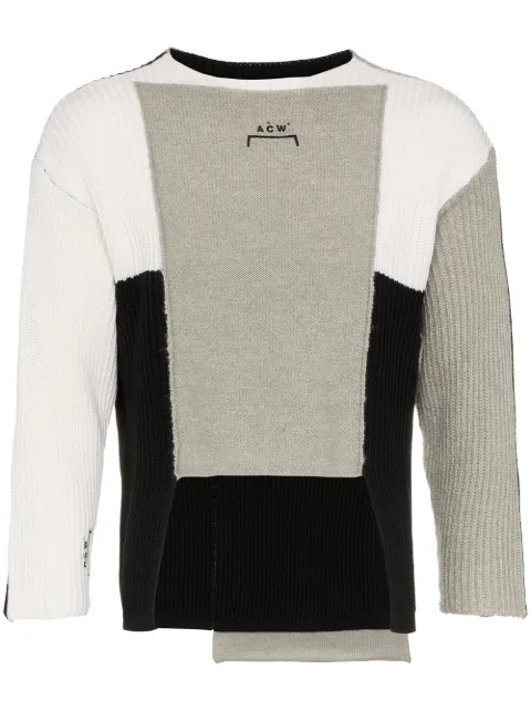 A-COLD-WALL* panelled asymmetric merino blend jumper