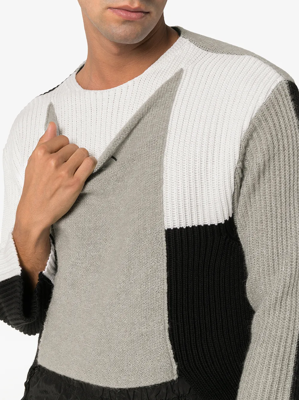 Panelled Asymmetric Merino Blend Jumper