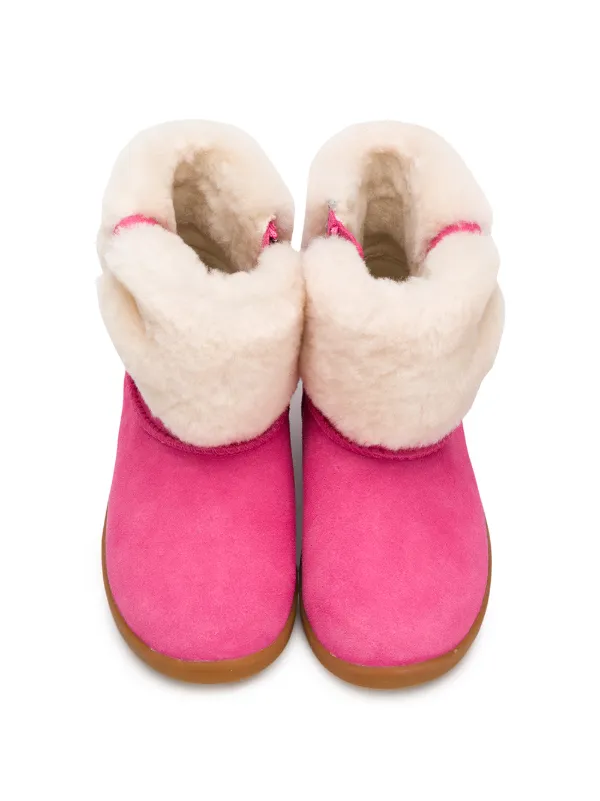 Ugg Kids Ankle Length Snow Boots Pink UGG Kids furry ugg boots Farfetch