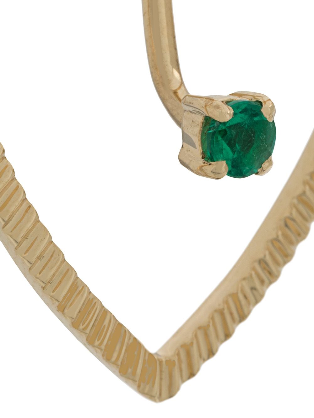 Shop Yvonne Léon 18kt Gold And Emerald Heart Earrings
