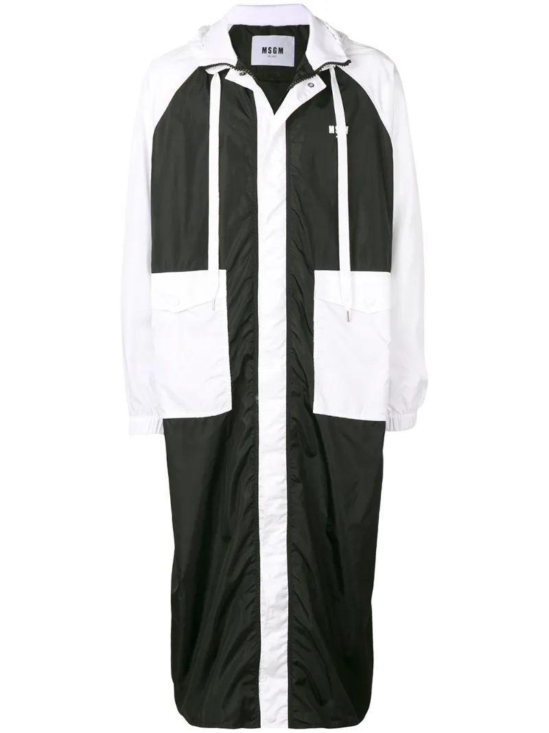 MSGM плащ на молнии с капюшоном