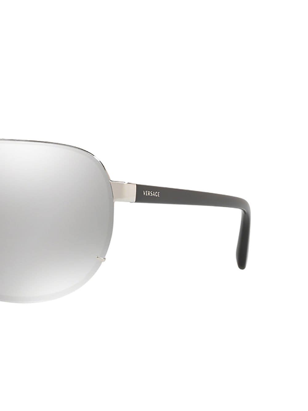 Shop Versace Mirrored Cornici Sunglasses In Silver