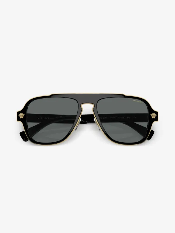 Versace Eyewear aviator-frame Sunglasses | Black | FARFETCH display picture 2