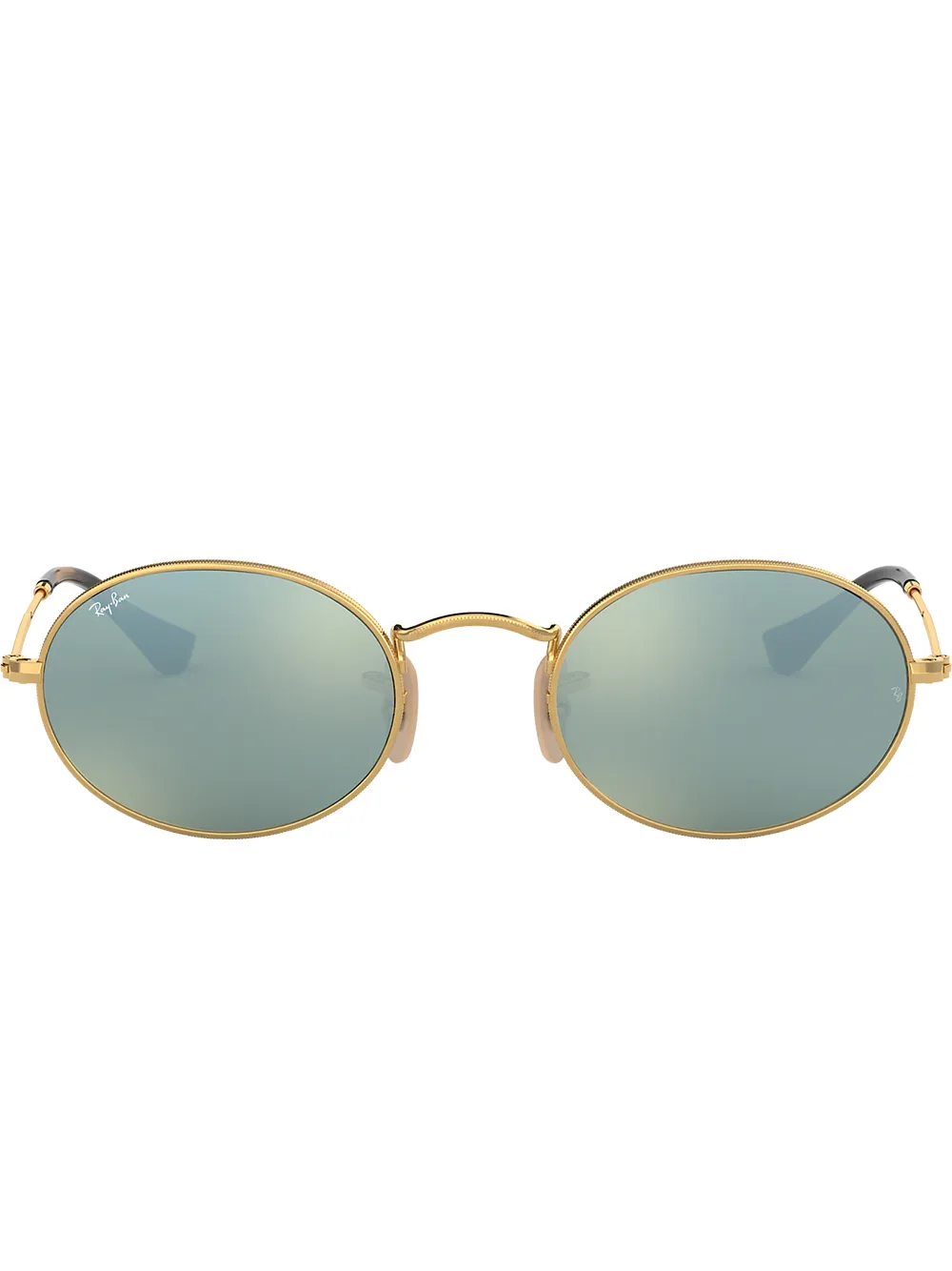 Ray-Ban Oval Flat サングラス - メタリック Ray-Ban Oval Flat サングラス - メタリック