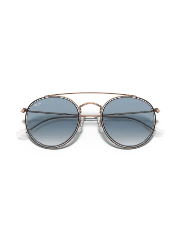 Ray-Ban Round Double Bridge Sunglasses Gold FARFETCH IN