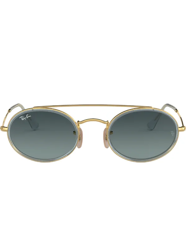 Ray Ban Oval Double Bridge Sunglasses Farfetch