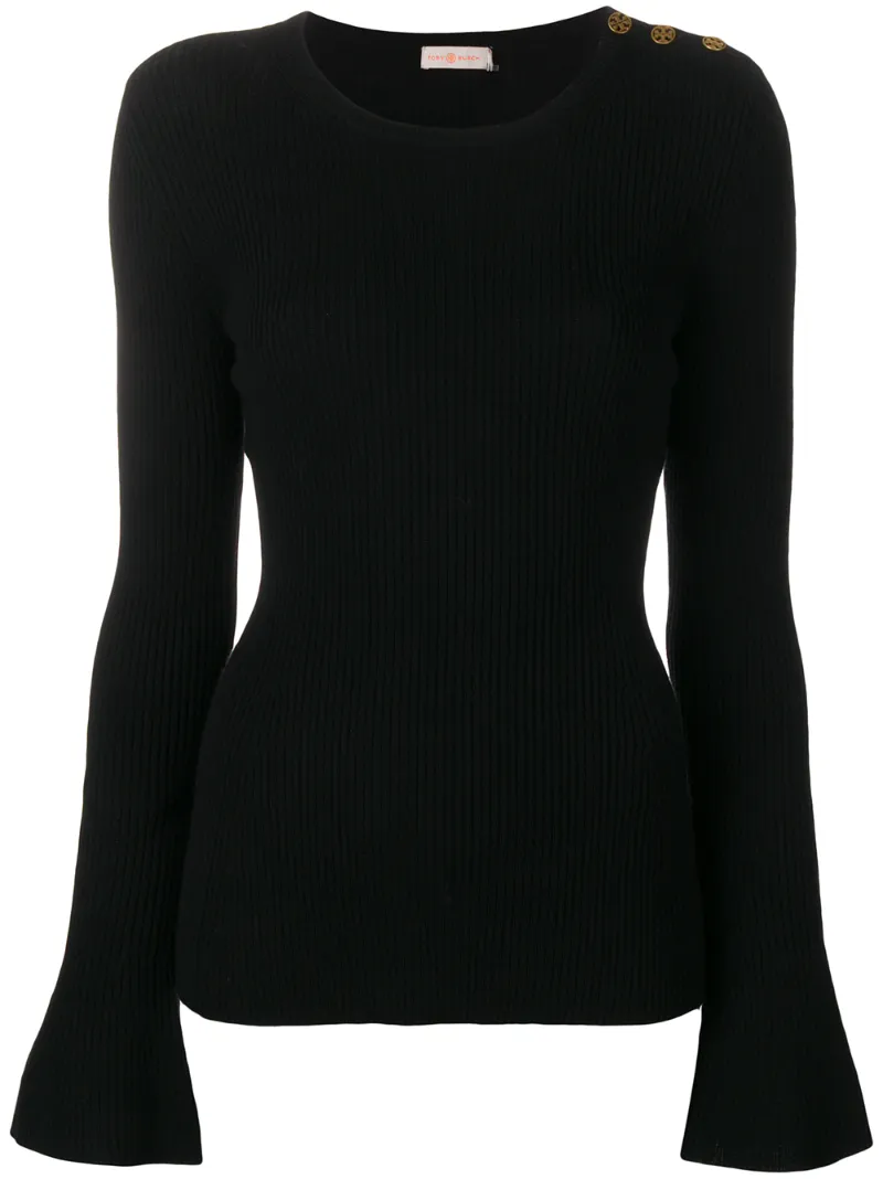 Tory Burch - Liv sweater - women - Merino - L - Black Tory Burch - Liv sweater - women - Merino - L - Black