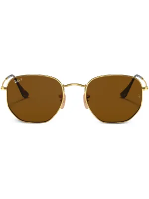 Ray-Ban ラウンドフレーム サングラス | ゴールドトーン | FARFETCH JP