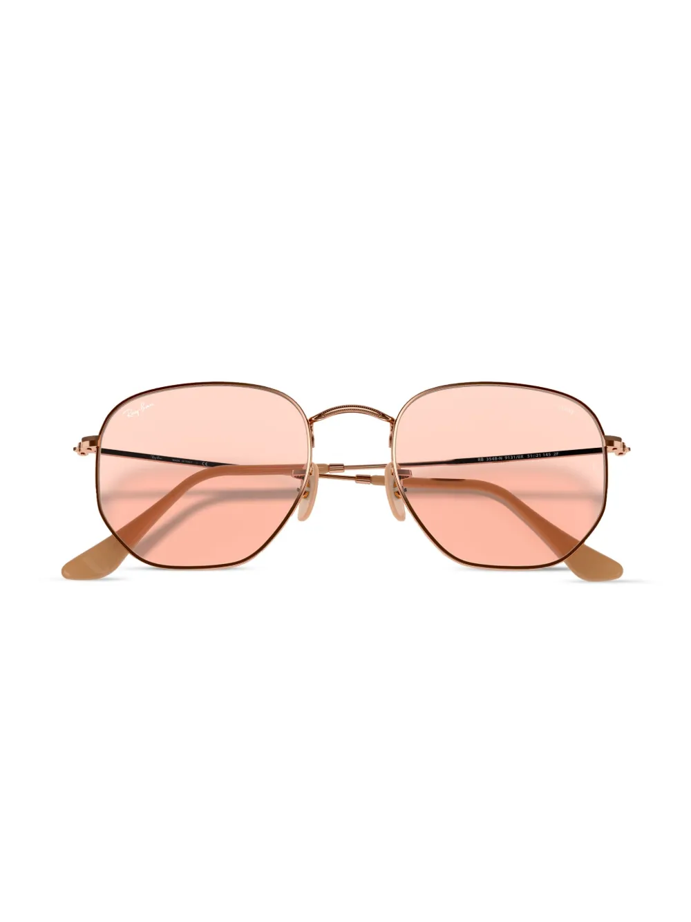 Ray-Ban Zonnebril met zeshoekig montuur Metallic