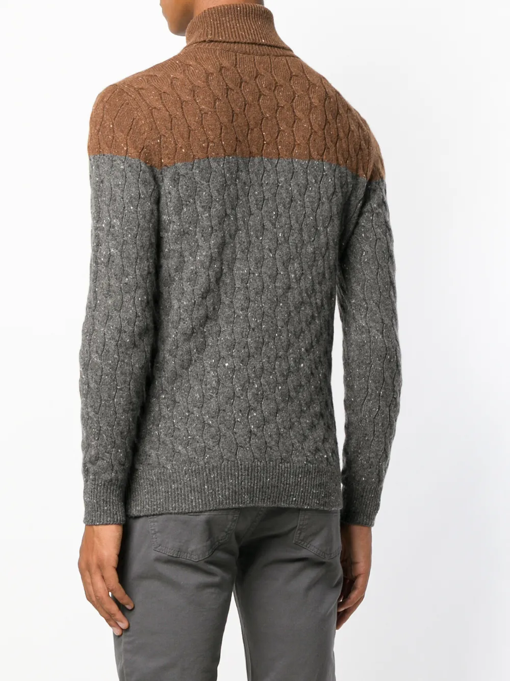 Eleventy twotone Cable Knit Sweater Farfetch