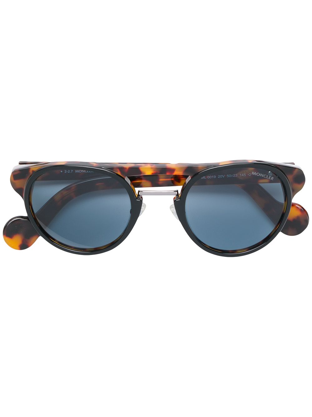 фото Moncler Eyewear круглые солнцезащитные очки с эффектом черепашьего панциря