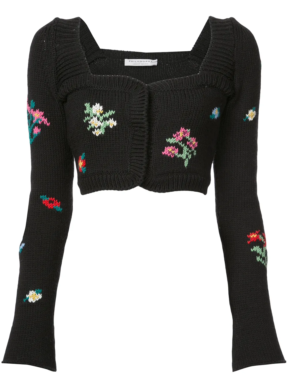 Philosophy Di Lorenzo Serafini Maglione crop a fiori - Nero