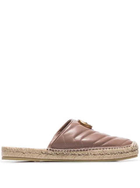 pink leather espadrilles