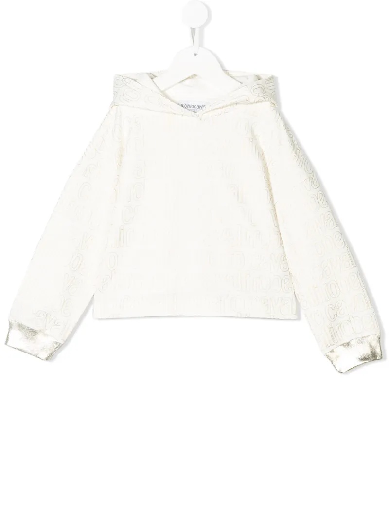 Roberto Cavalli Junior logo print hoodie