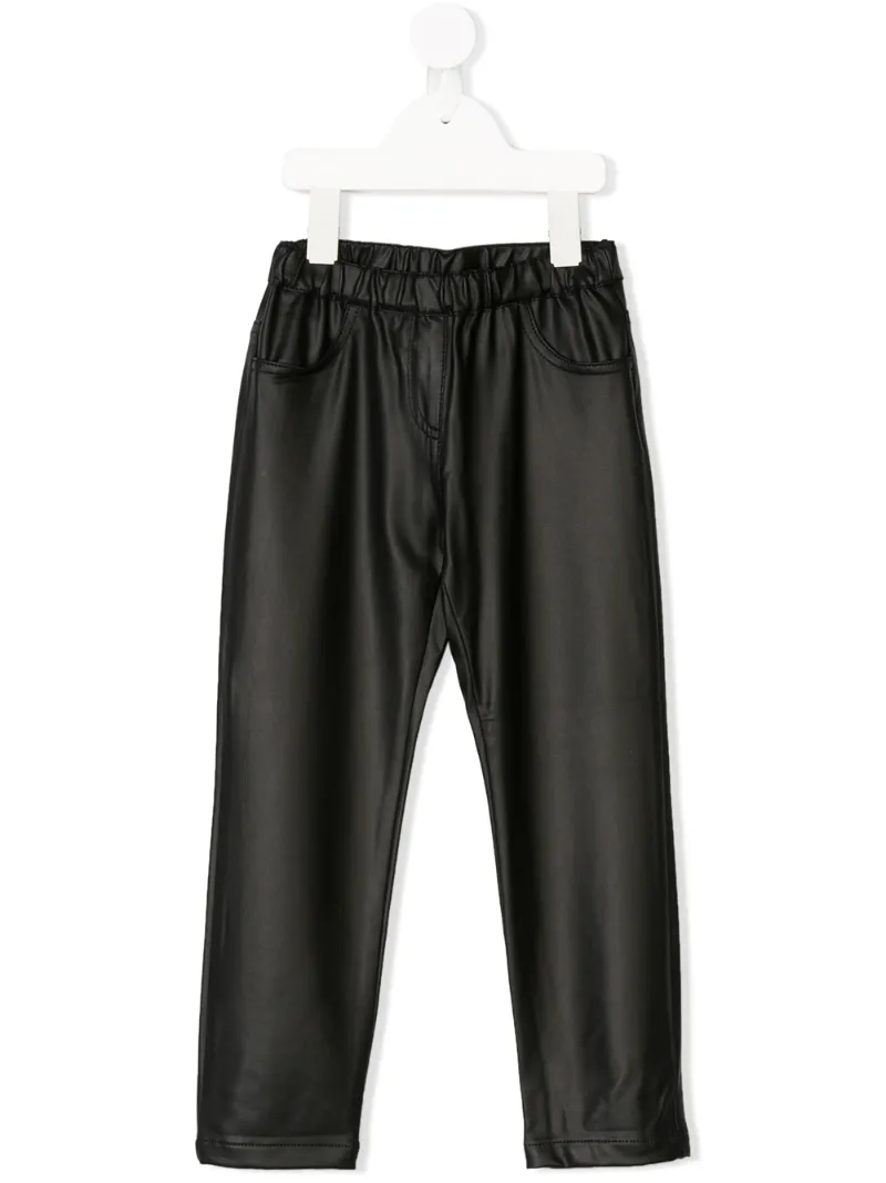 Roberto Cavalli Junior faux leather relaxed trousers