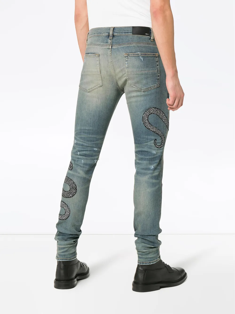 amiri jeans black snake
