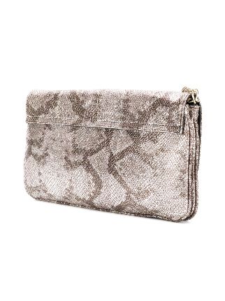 snakeskin effect clutch bag展示图