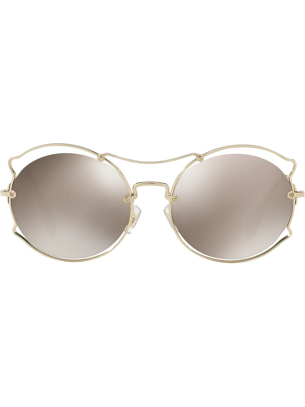 Miu Eyewear Zonnebril met vlinder montuur Goud