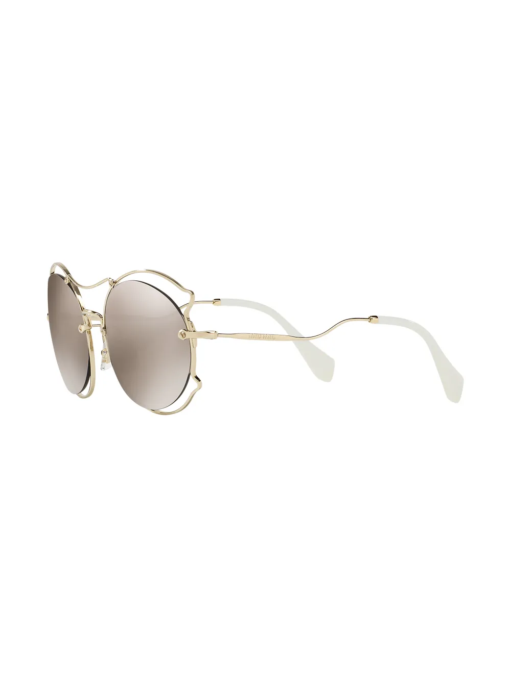 Miu Eyewear Zonnebril met vlinder montuur Goud