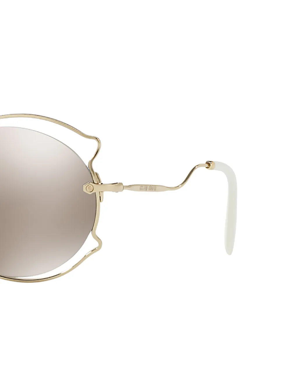 Miu Eyewear Zonnebril met vlinder montuur Goud