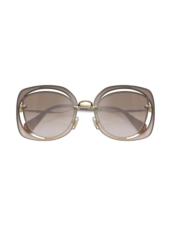 Miu Miu Eyewear Scenique Sunglasses Gold FARFETCH IE