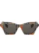 الصورة 1 من Burberry Eyewear checked square frame sunglasses