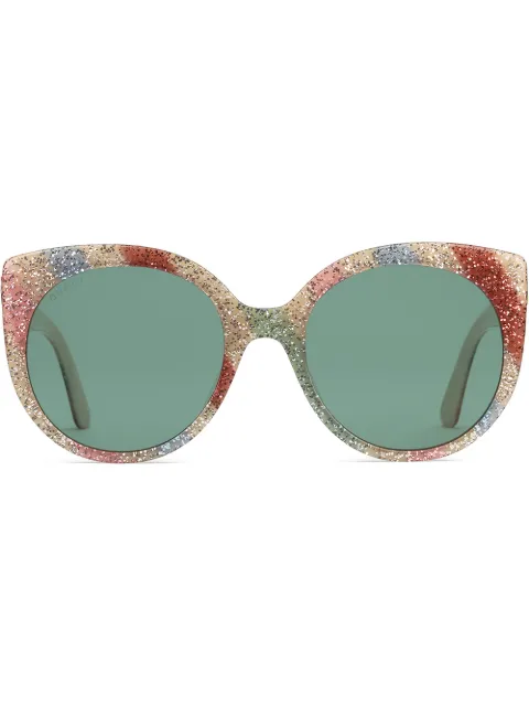 gucci cat eye glitter acetate sunglasses