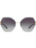 Bvlgari oversized sunglasses - Metallic