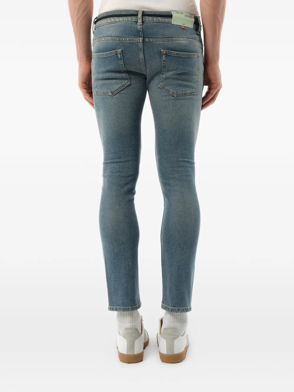 Off-White getailleerde skinny jeans Blauw