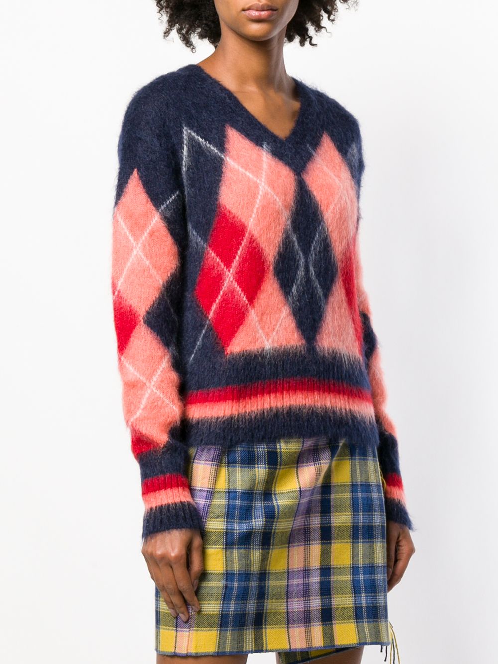 фото Ballantyne вязаный свитер с ромбами