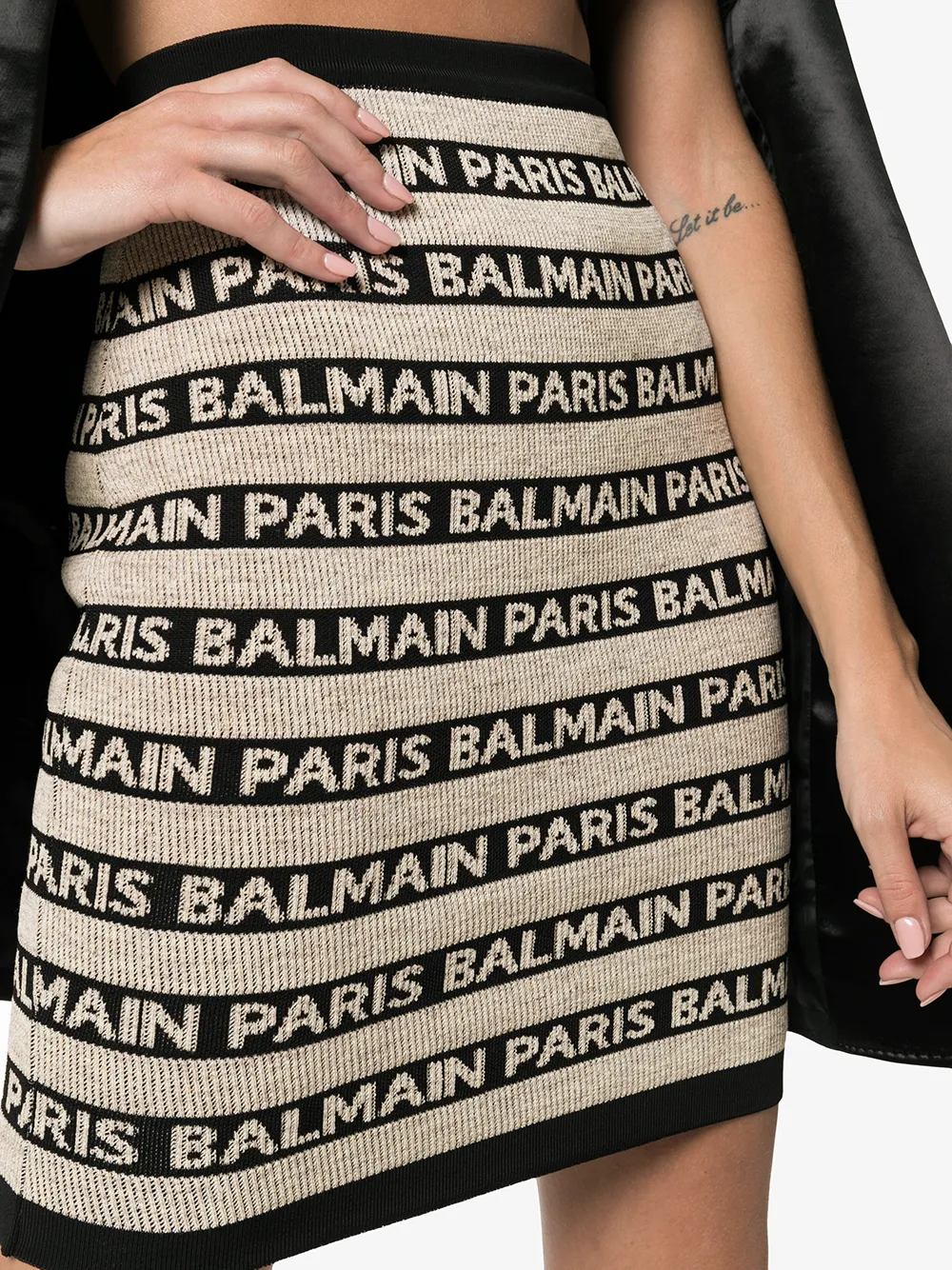 фото Balmain трикотажная юбка с логотипами