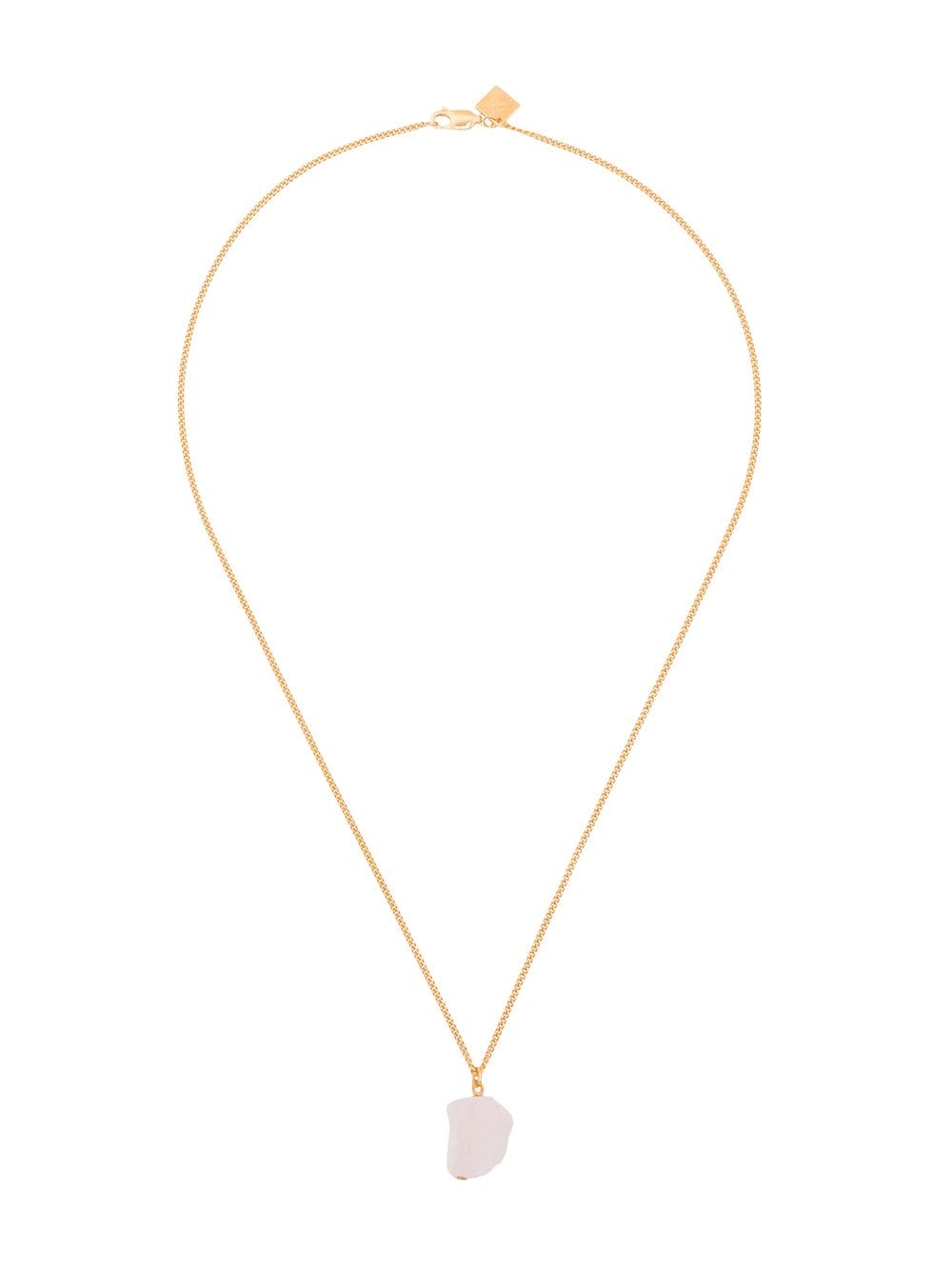 rose quartz gold necklace