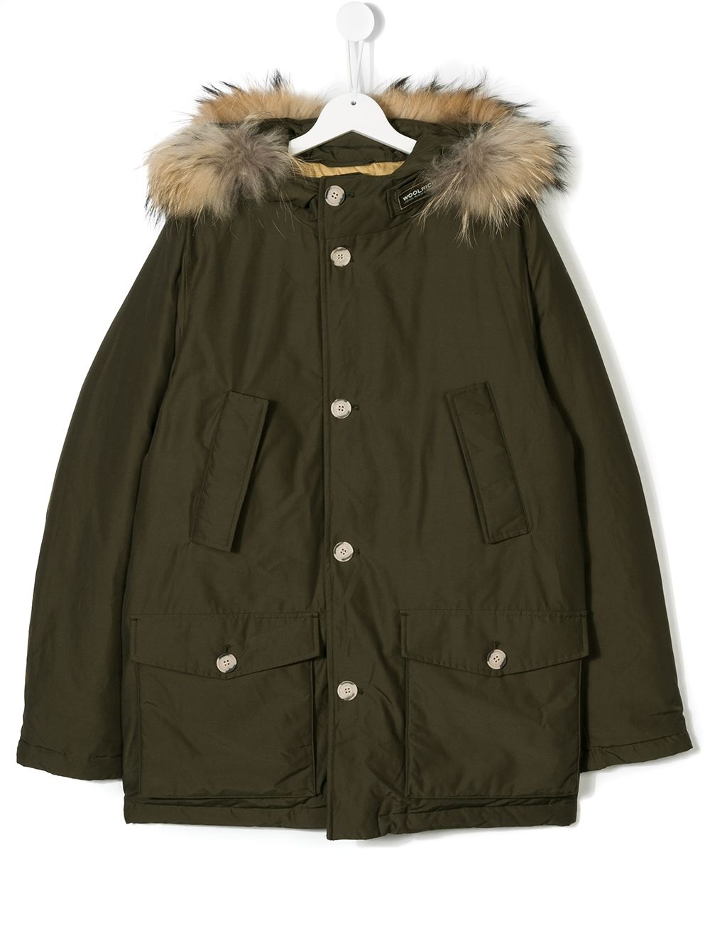 фото Woolrich Kids пуховик на молнии с капюшоном