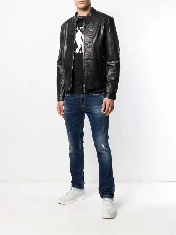 dirk bikkembergs leather jacket