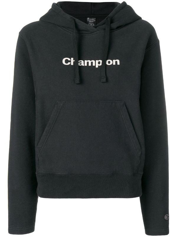 champion logo print hoodie