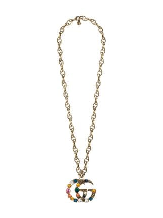 crystal double g necklace