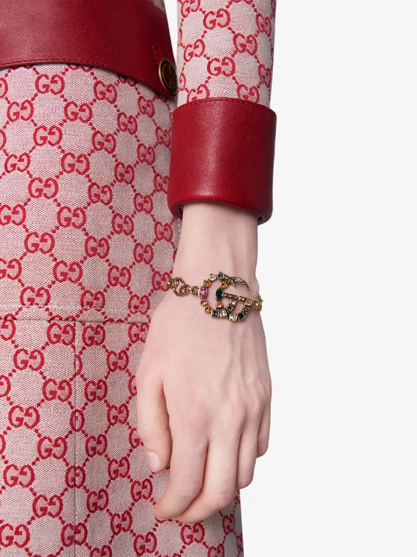 crystal double g bracelet