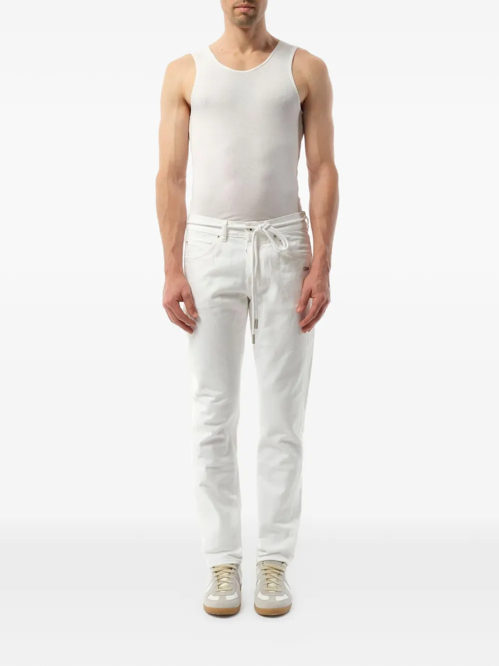  Off White Jeans Mit Lockerem Schnitt   Weiß 