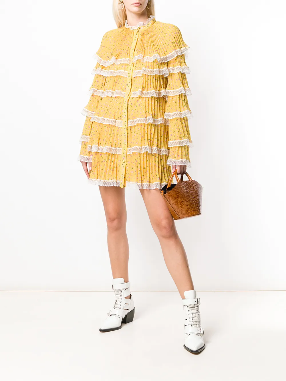 Philosophy Di Lorenzo Serafini layered short dress - Geel