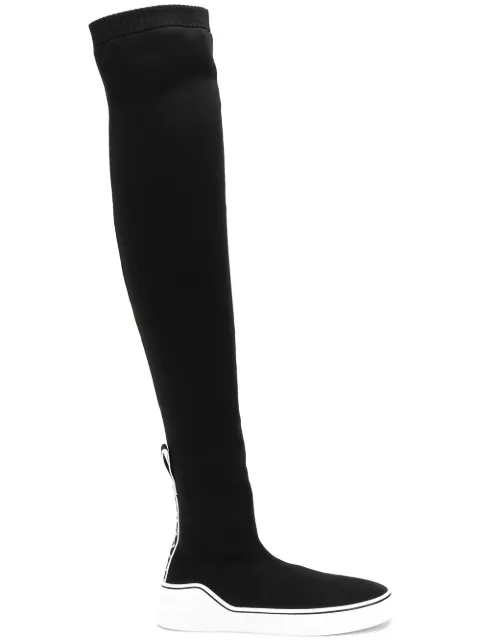 Click to view more detailed imagery on our partner's website Givenchy George V Over-The-Knee Sneaker Boots, Black In 001 Black
