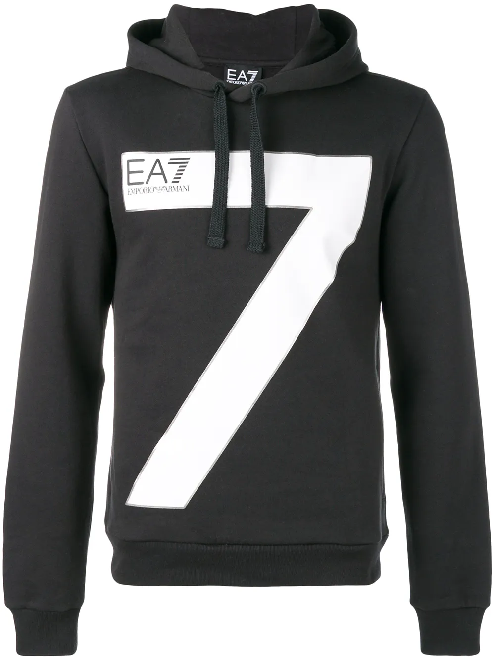 ea7 logo print hoodie