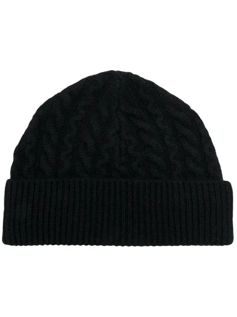 ASPESI ASPESI CABLE KNIT BEANIE - BLACK