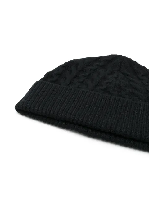 ASPESI ASPESI CABLE KNIT BEANIE - BLACK