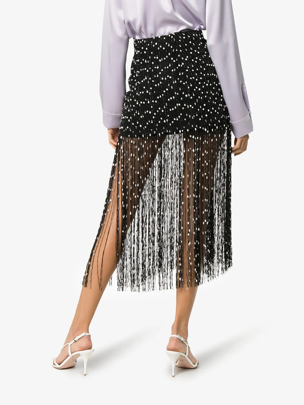 JACQUEMUS JACQUEMUS POLKA DOT TASSEL EMBELLISHED MINI SKIRT