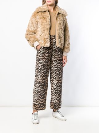 faux fur zipped jacket展示图