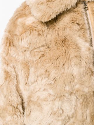 faux fur zipped jacket展示图