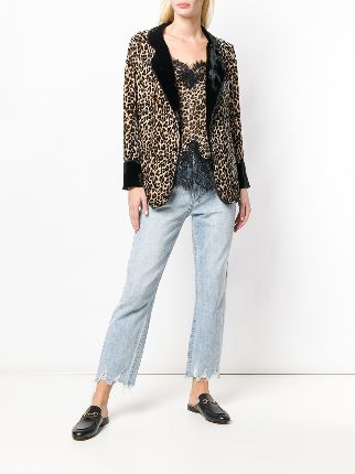 leopard print velvet blazer展示图